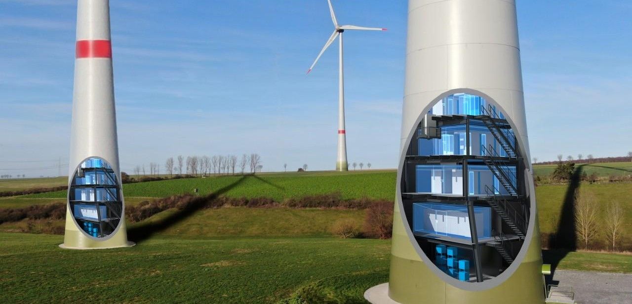 WindCORES: Klimaneutrale Rechenzentren im Fuß von (Foto: Rittal GmbH & Co. KG)